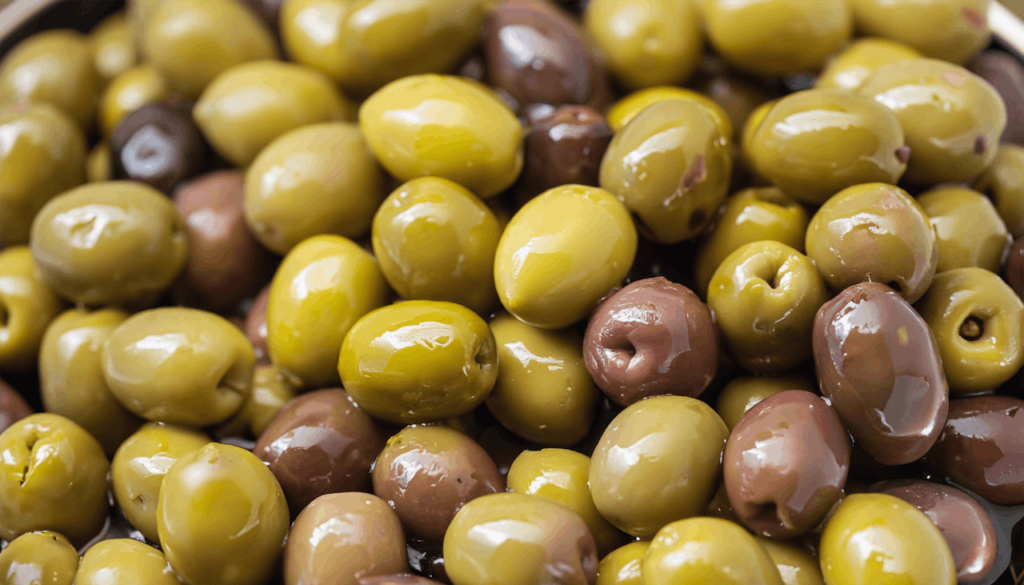 pexels-photo-17503894 A close-up of fresh green and black olives showcasing rich textures and colors.